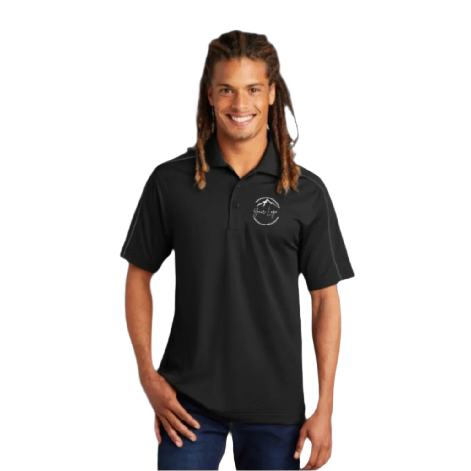 Man in sport tek polo