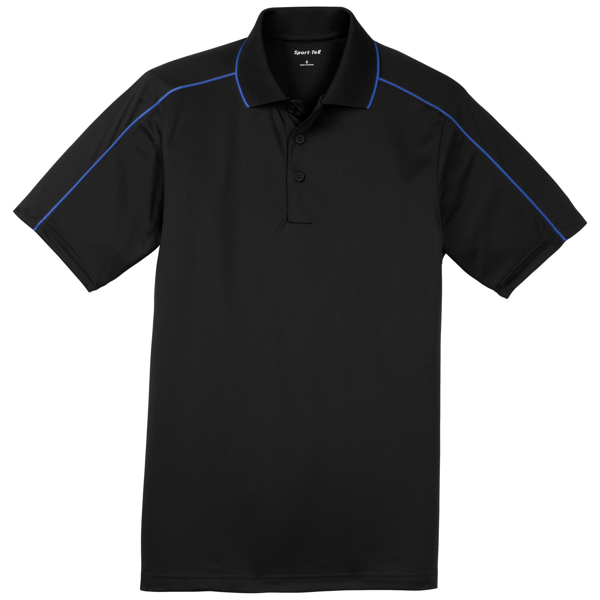 black and blue polo